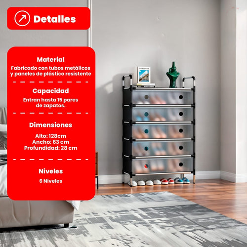 Zapatero organizador 6 niveles